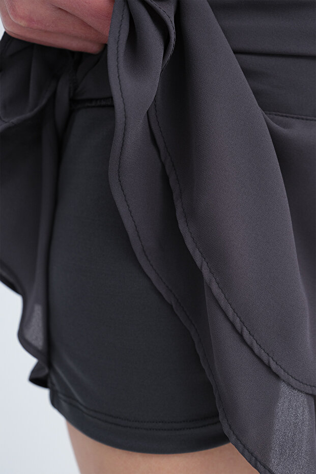 Katlı Şortlu Mini Etek E18125 - 3