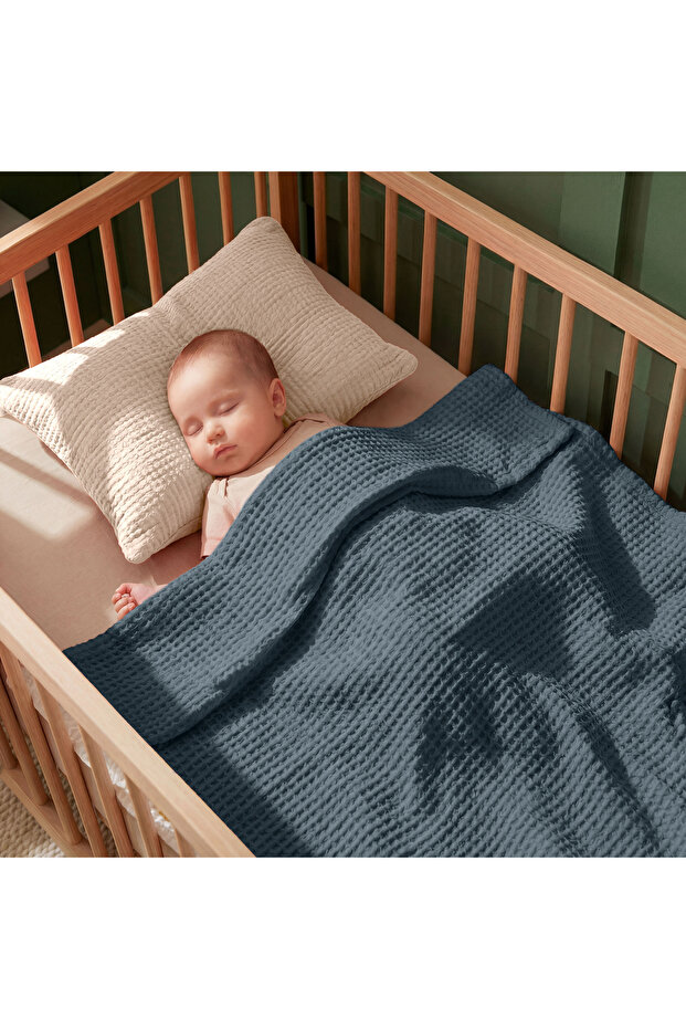 110X110 Waffle Baby Blanket 100% Cotton Soft Breathable Baby Blanket Blanket Si