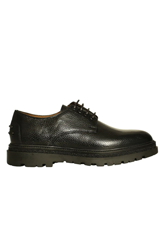 Black Leather Men's Casual Shoes