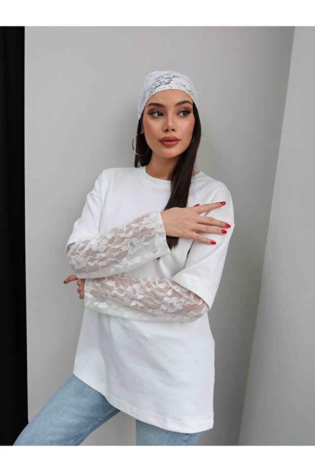 Hands Lace Oversized Tshirt