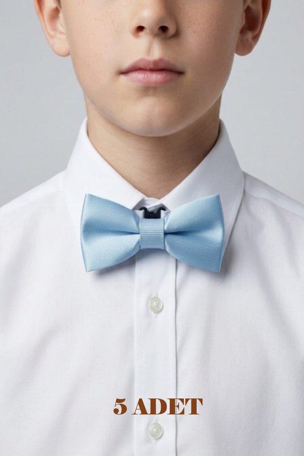 23 April Adjustable Elastic Children's Satin Bow Tie Set of 5 for Birthdays and Special Occasions