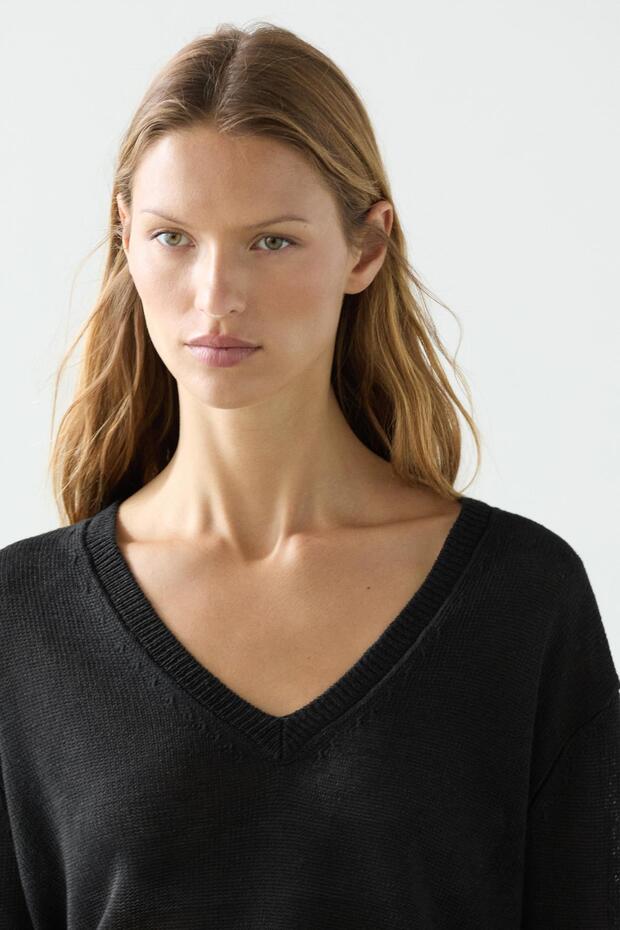 Keten V yaka triko kazak - 4