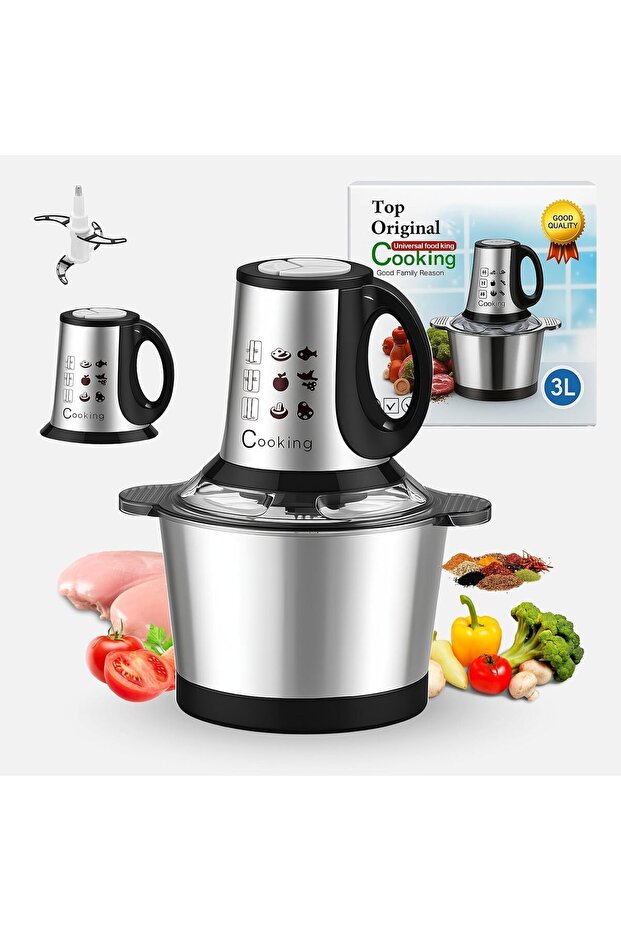 Electric Meat Grinder 800W 3L Stainless Steel Food Processor & Chopper