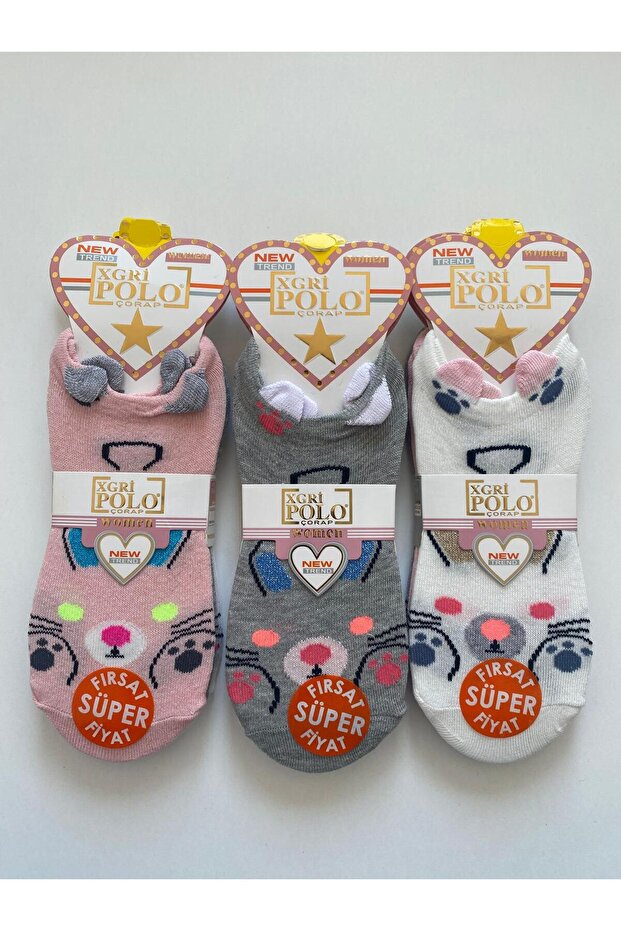 Rabbit Ears Youth & Adult 3-Piece Booties Socks