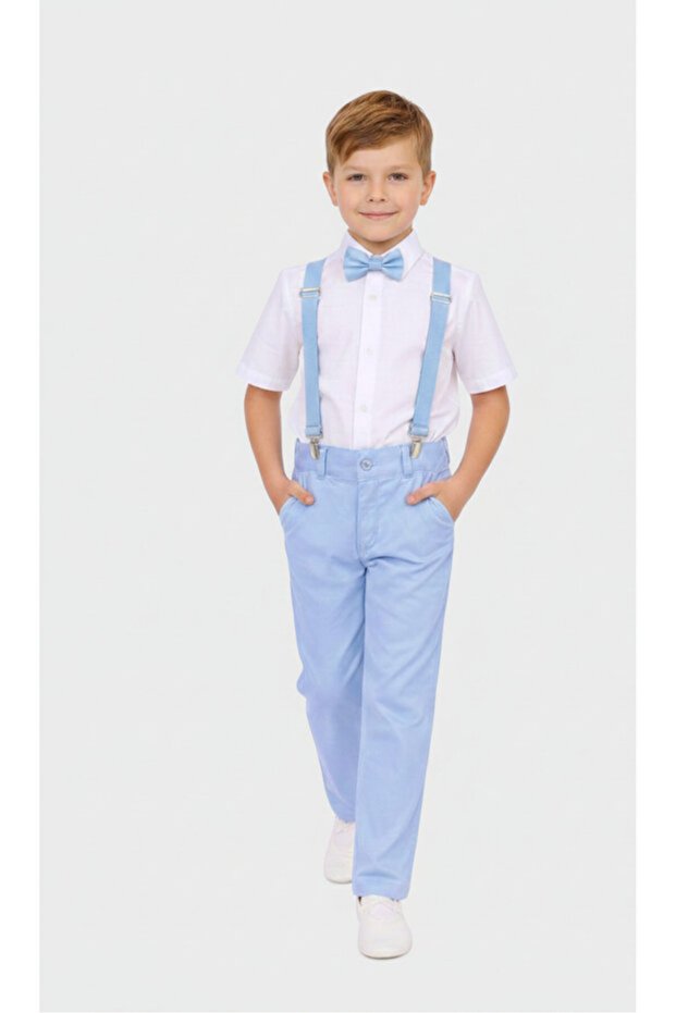 April 23 October 29 Show Outfit Boys' Stylish Suit with Shirt, Pants, and Bow Tie 24