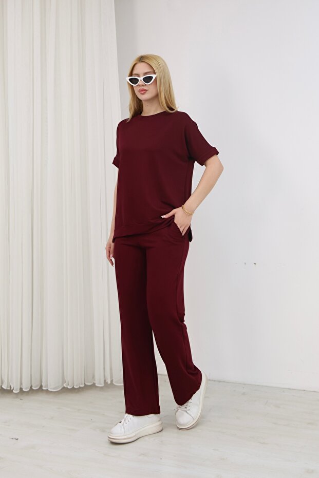 Women's Basic T-Shirt and Pants Two-Piece Set – Comfortable Fit Casual Sports Combination