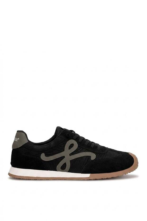 E472 Men's Genuine Leather Classic Sneakers Black