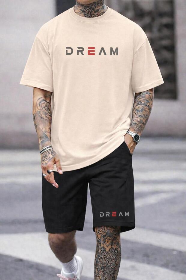 طقم تي شيرت وشورت مطبوع للرجال من DREAM