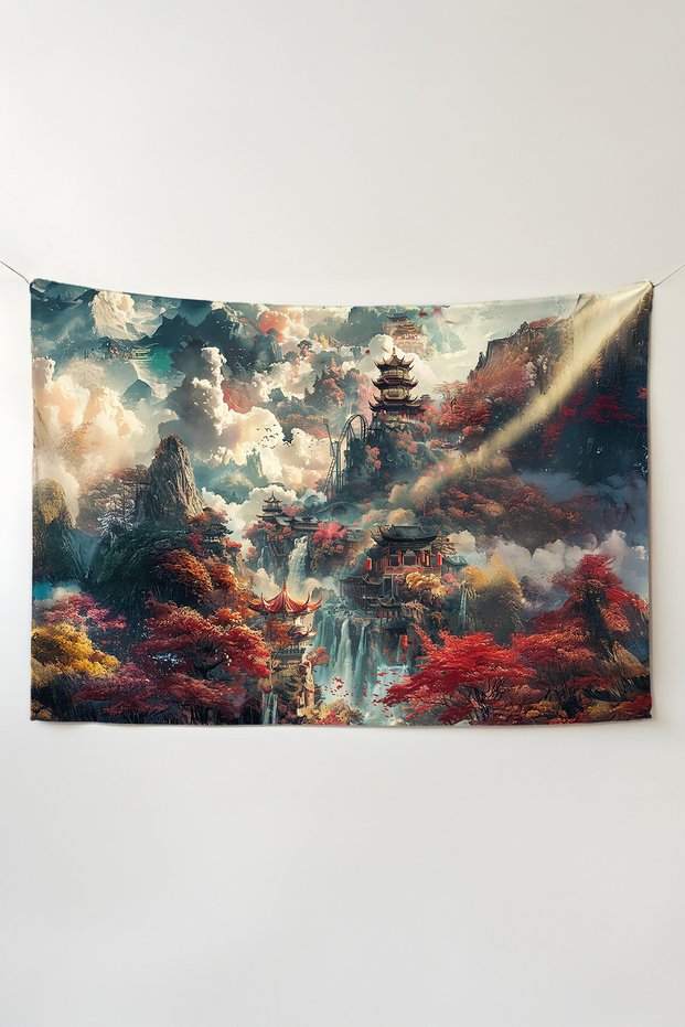 South Air Temple Wall Covering – Large Size Tapestry Wall Art Rug Si, Game Anime Movie Room Decor