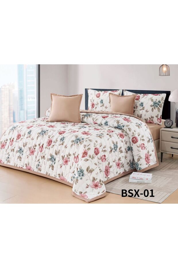 Summer patterned compressed bedspread, single size, 4 pieces - 1