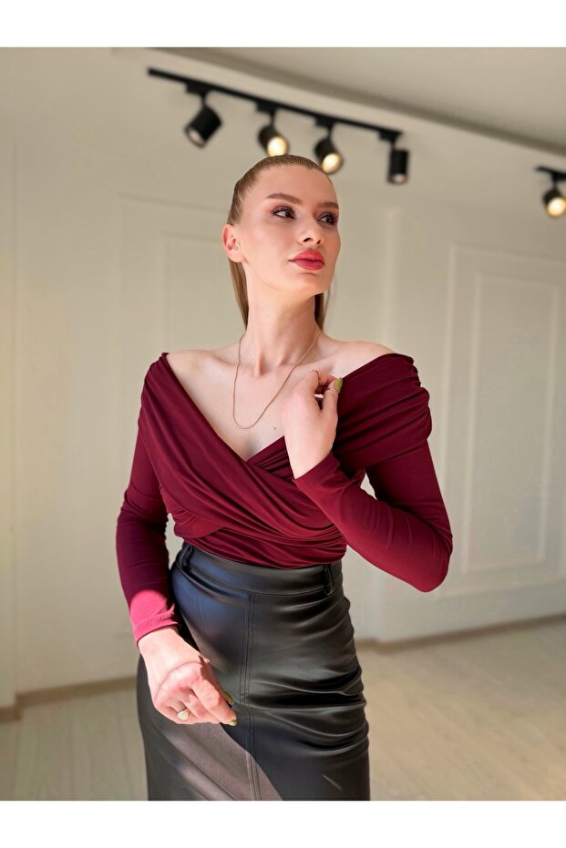 Omuz Drapeli Bluz - 6