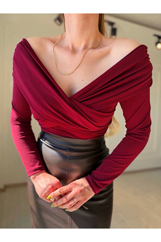 Omuz Drapeli Bluz - 5