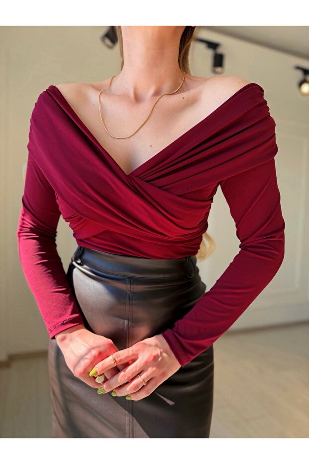 Omuz Drapeli Bluz - 7