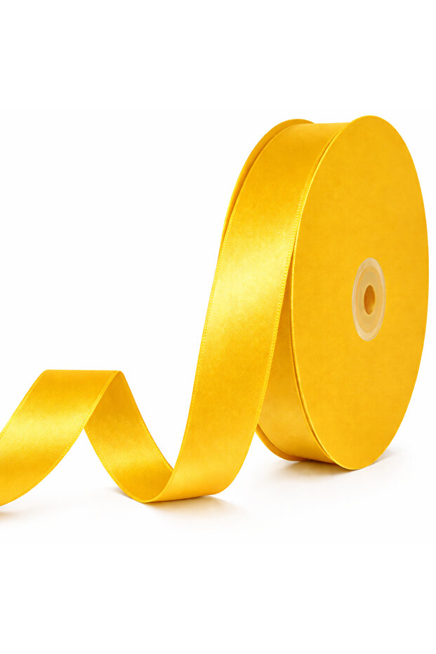 Yellow Satin Ribbon 2.5 cm 10 Meters, Bohça Dowry Special Day Gift Decoration Ribbon