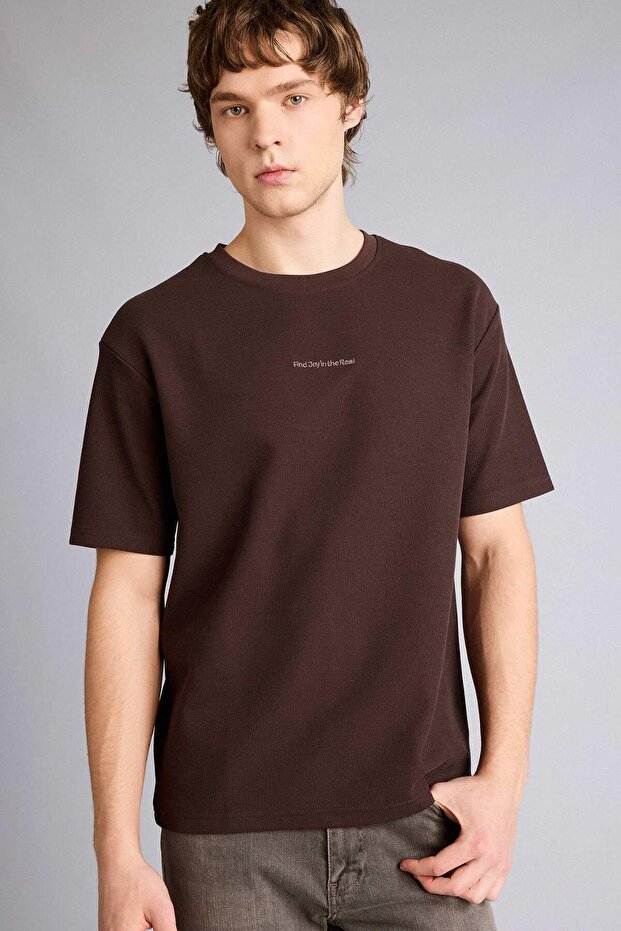 Cotton Boxy Fit Crew Neck Printed Short Sleeve T-Shirt D5871Ax26Sp