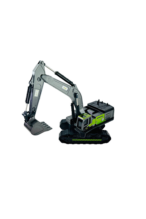 Construction Vehicle with Friction Metal Bucket 1:55 Excavator Green