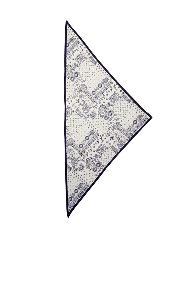 Beyaz Siyah Fular - 4