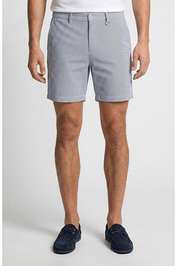 Mavi Çizgili Şort - 2