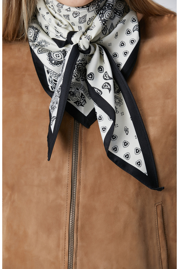 Beyaz Siyah Fular - 3