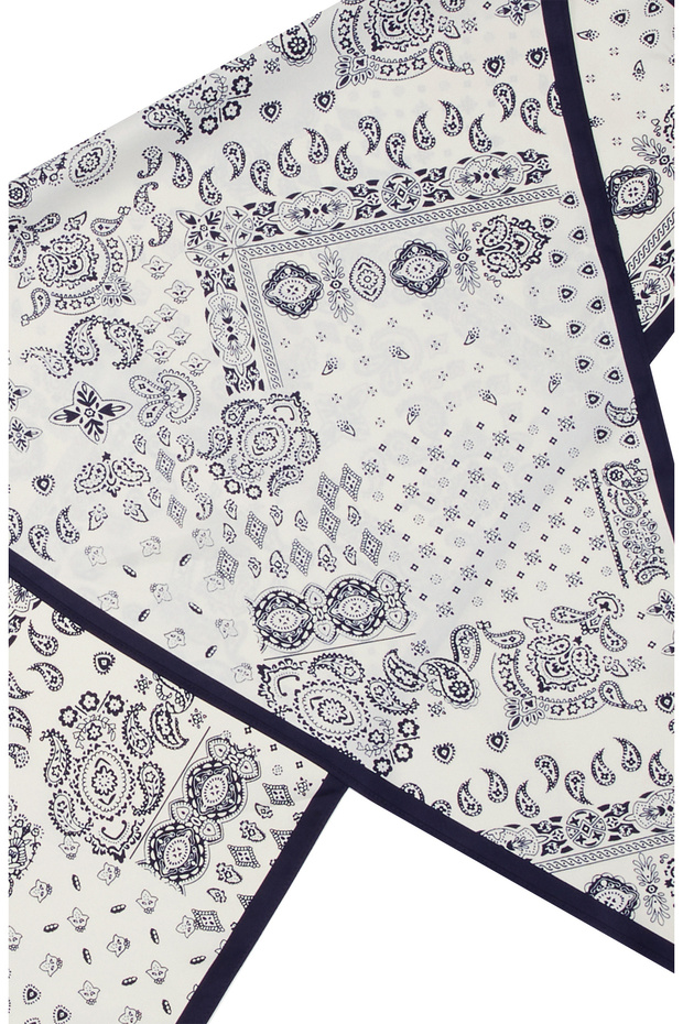 Beyaz Siyah Fular - 5