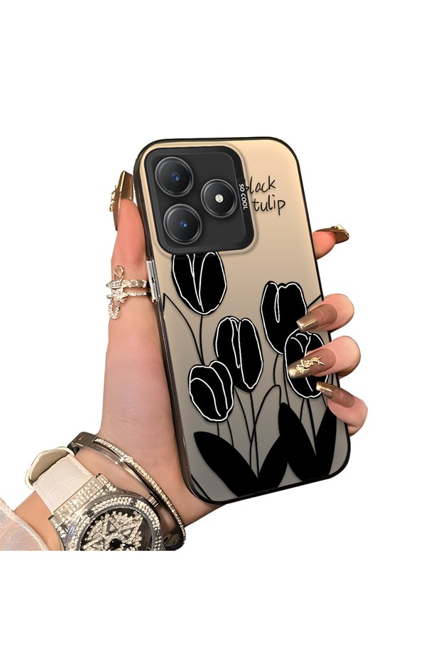 حافظة حماية متوافقة مع هاتف Realme Note 60، غطاء خلفي صلب، مرن حافة من السيليكون، جميل مطبوع