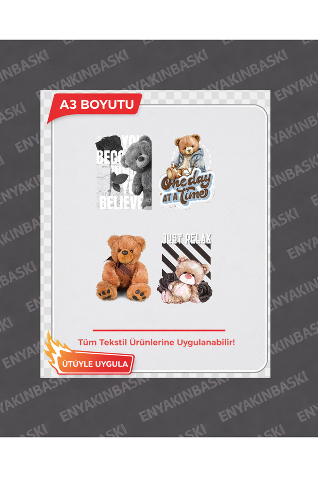 A3 Transfer Bear Printing – T-Shirt Printing Transfer |   Applicable by Ironing