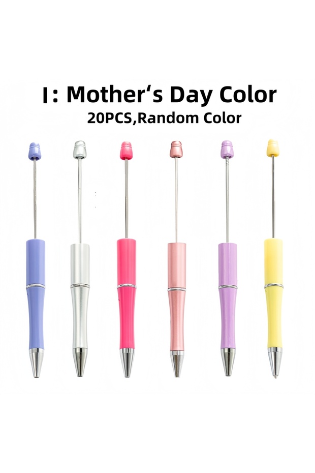 Mother s Day-20PCS 20PCS Designated Theme Color DIY Bead Ballpoint Pen Set, Suitable For DIY Office