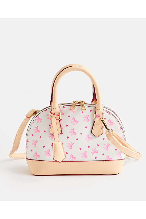 Girls Beige Embellished Crossbody Bag