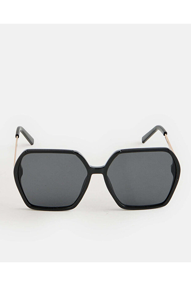 Women Black Geometric Sunglasses