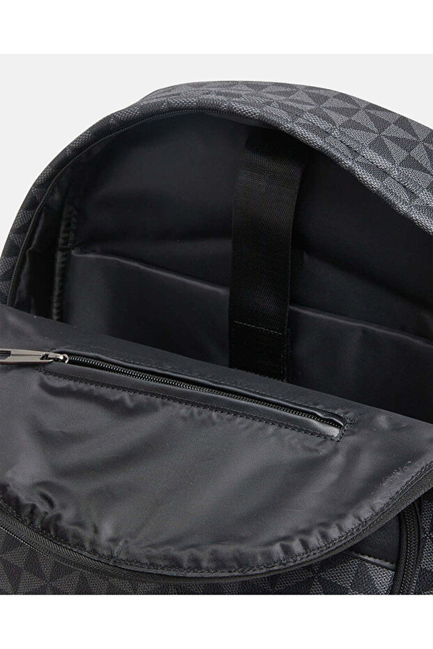 Men Black Patterned Backpack - 4