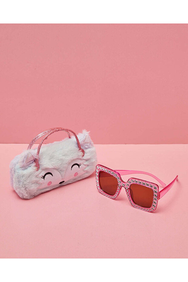 Girls Stone Sunglasses With Embellished Case