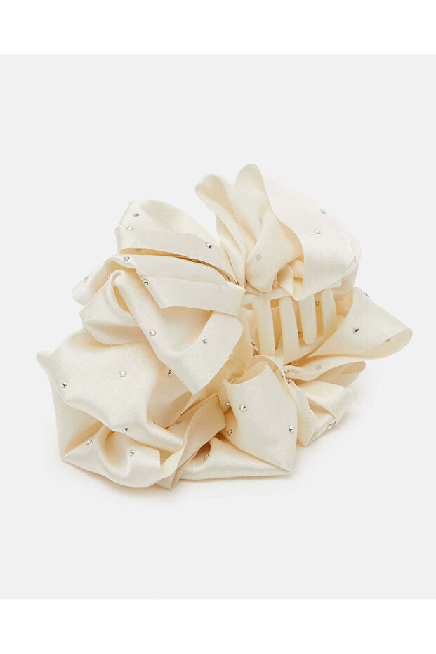 Girls Beige Embellished Hair Claw