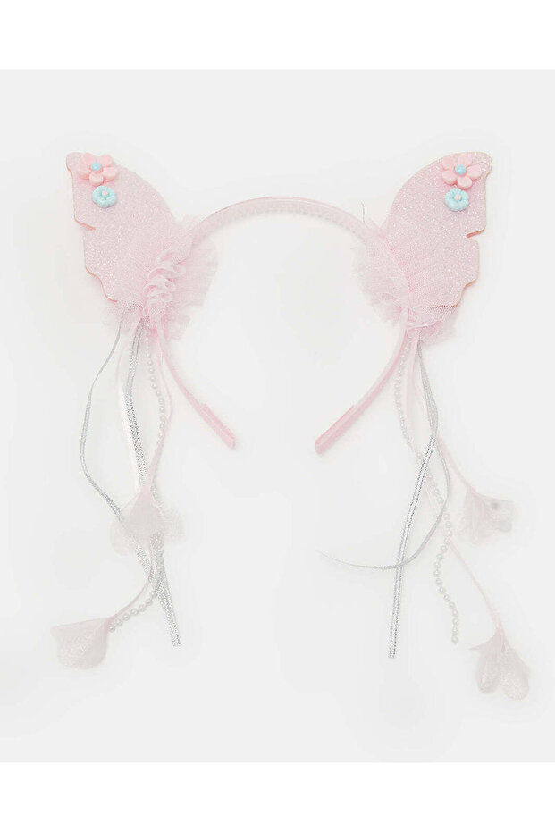 Girls Pink Embellished Hair Band