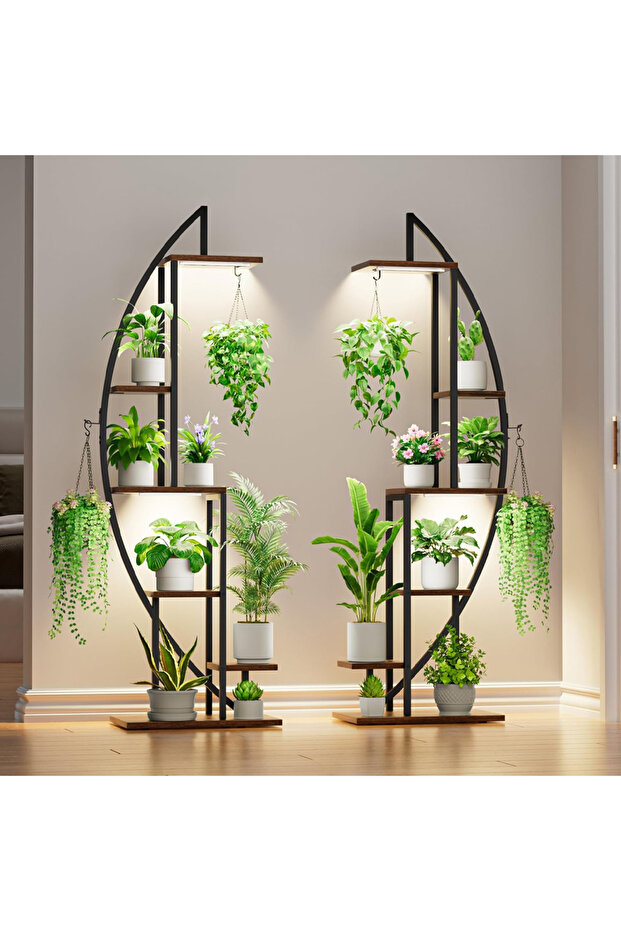 Multi-Layer Wrought Iron Plant Stand with Wheels for Living Room & Balcony