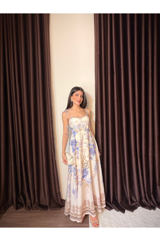 Women's Pastel Floral Print Strap Dress