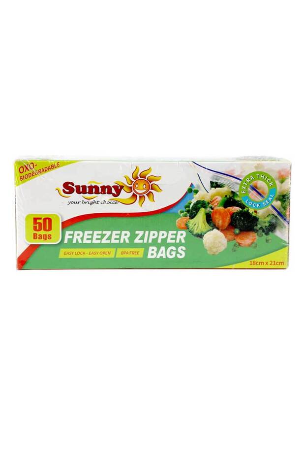 Heavy Duty Slide Tight Freezer Zipper Bags (18x21cm, 50 Pack)