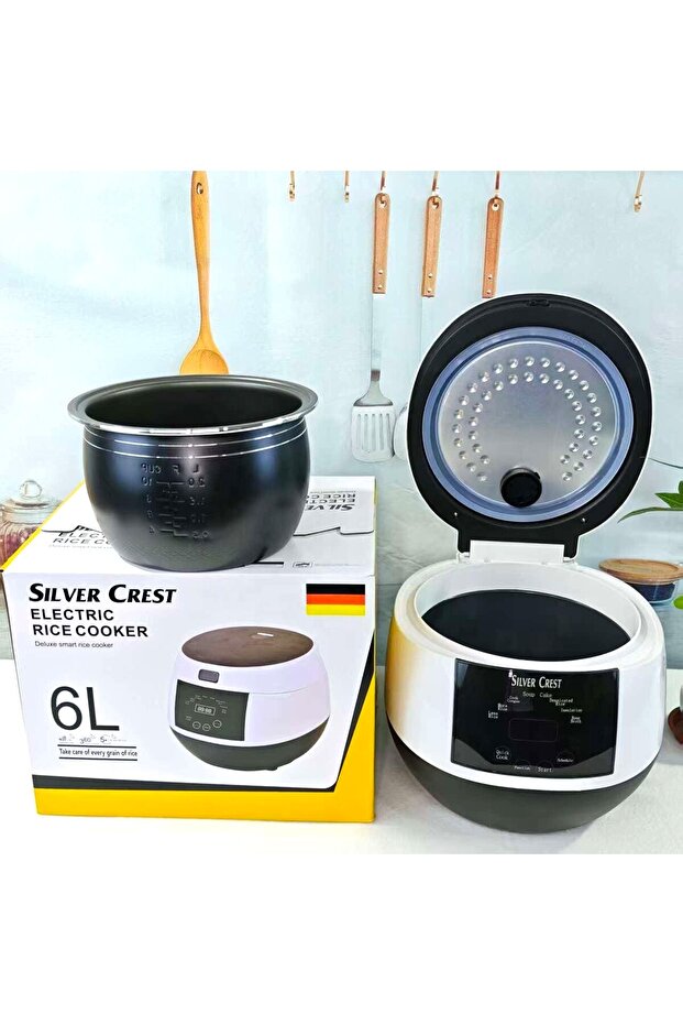 Rice Cooker 6L 900 Watt Digital Touch button,Deluxe Smart rice cooker 360° inner pot spot & cup