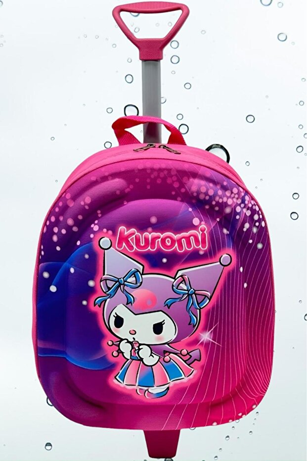 Girls' Kindergarten Children's 3D Eva Color Printed Backpack and School Bag with Squeegee Wheel