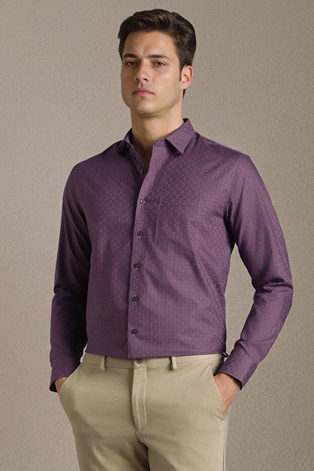 Men Slim Fit Long Sleeves Shirt