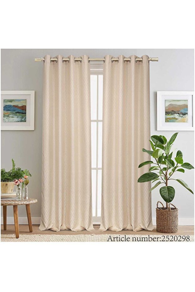 Jacquard Window Curtain, 140 x 240 cm, Beige