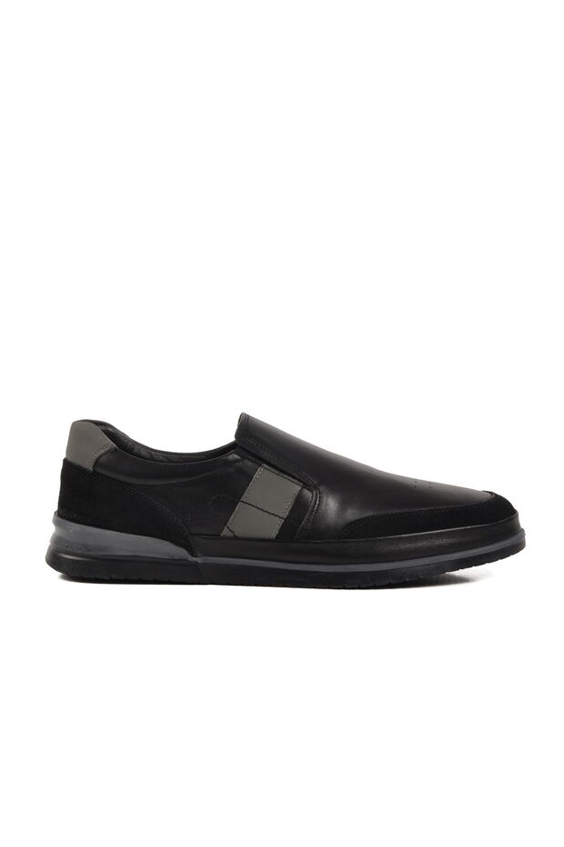 Black Genuine Leather Men's Casual Shoes