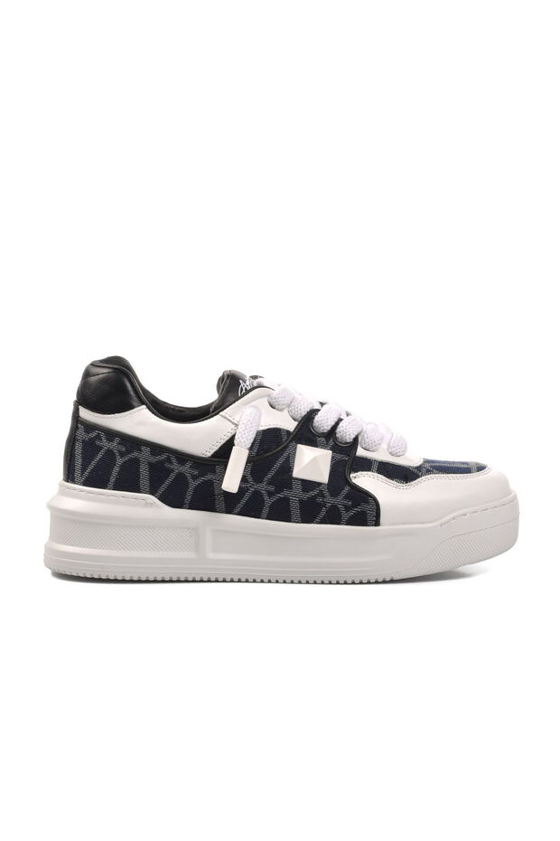 Navy Blue White Men's Sneaker Premium