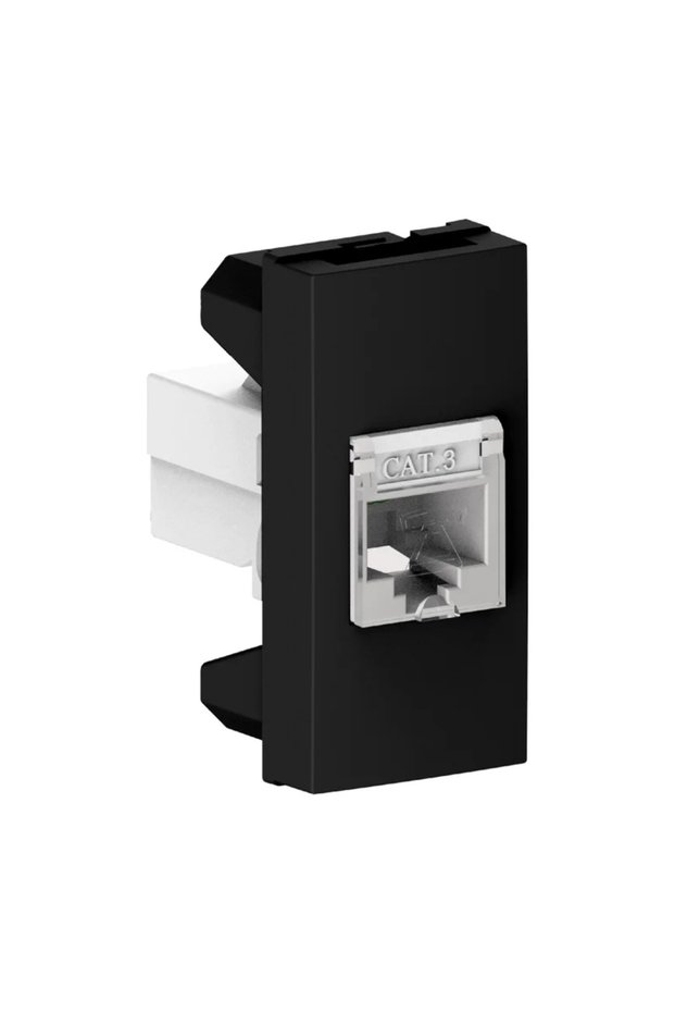 Himel RJ11 simple telephone socket, 1 module, black