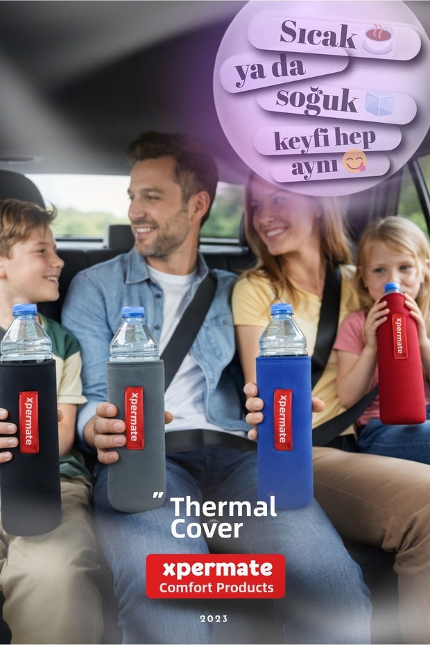 Thermos Cover Neoprene Bottle Cover Thermal Cover for Keeping Hot and Cold with Carrying Strap Gray