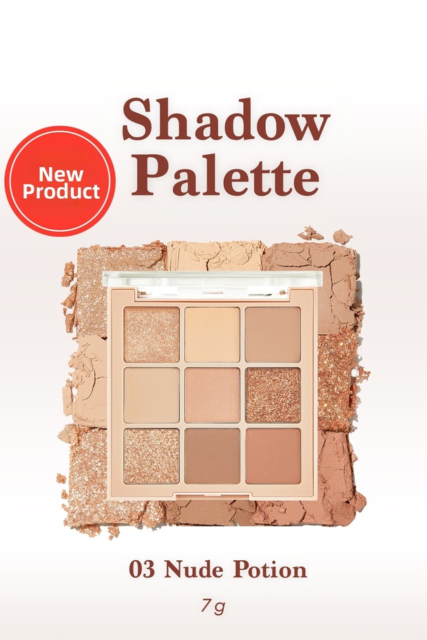 Eyeshadow Palette Offering Matte and Shimmer Color Options Dasique Shadow Palette ( # 03 Nude Potion)