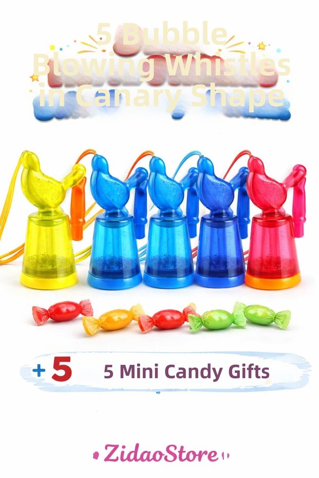 5 Pieces of Rooster-Shaped Juicy Canary Whistle Mini Candy Gift Nostalgic Toy to Distribute in School
