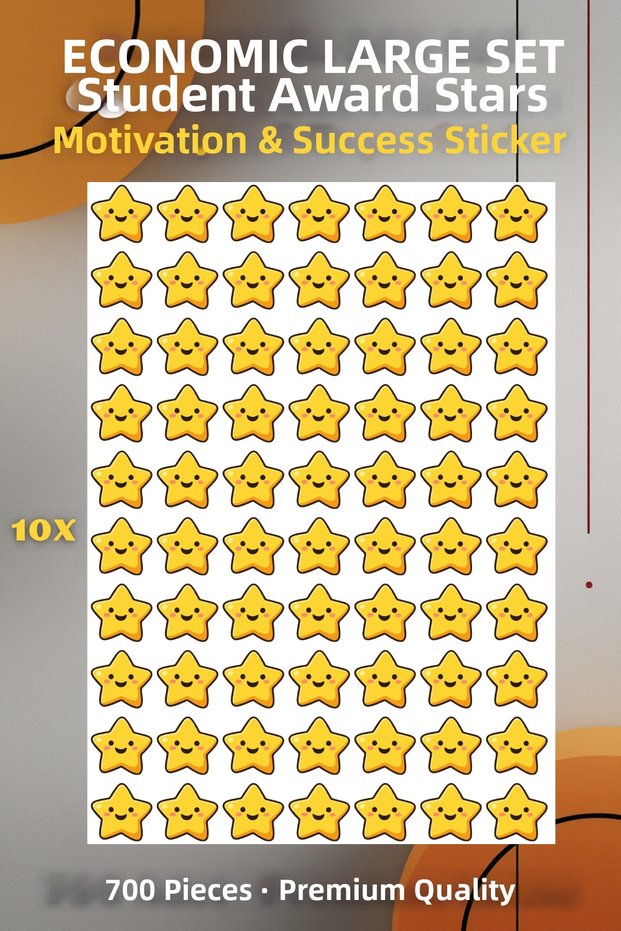 (Economic Giant Set) - Student Award Stars | 700 Motivational & Success Stickers – A4 Premium