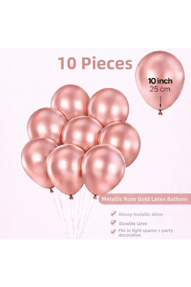 10 Pcs Shiny Metallic Balloons 10 Inch Party Balloon Birthday Decoration