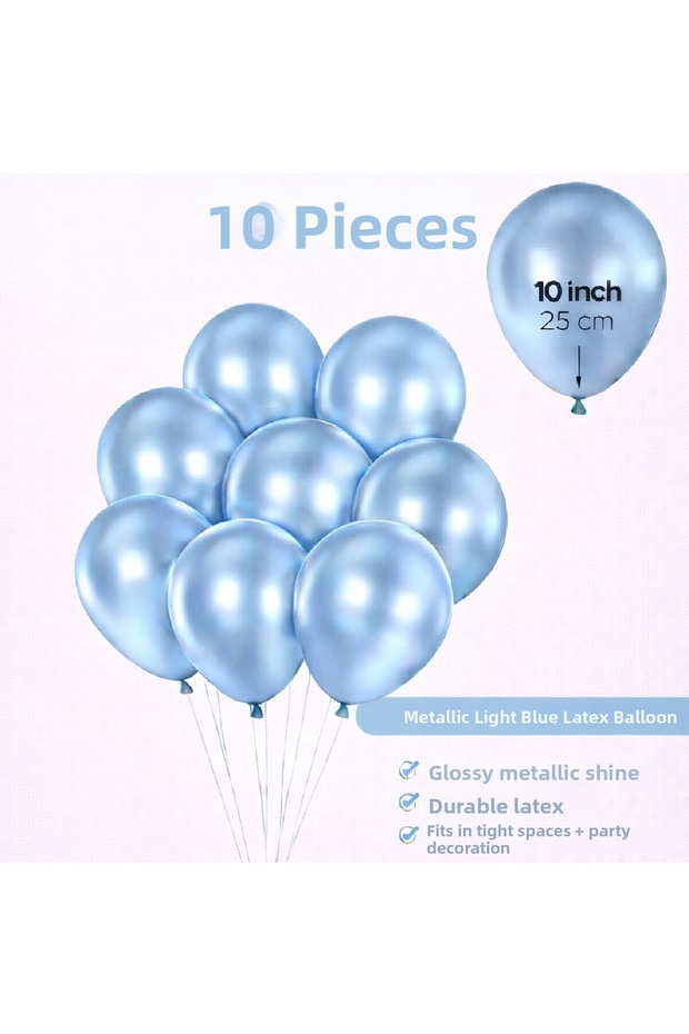 10 Pcs Shiny Metallic Balloons 10 Inch Party Balloon Birthday Decoration