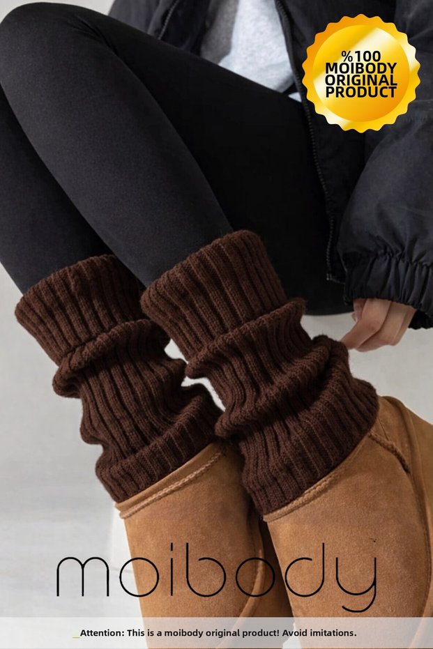 Original Premium Dust Cover 100% Acrylic Knitwear Knitted Leg Warmer Foot Warmer Dark Brown
